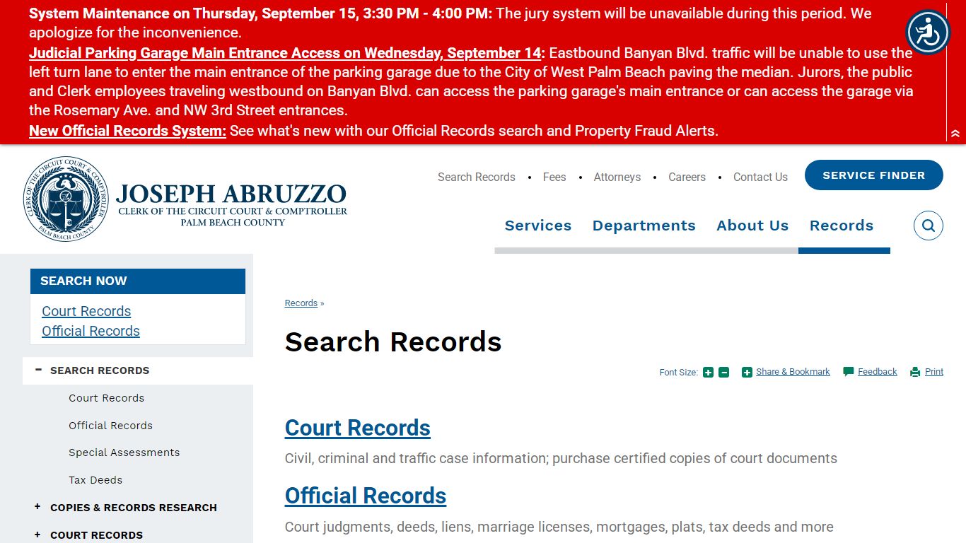 Search Records | Clerk of the Circuit Court & Comptroller, Palm Beach ...